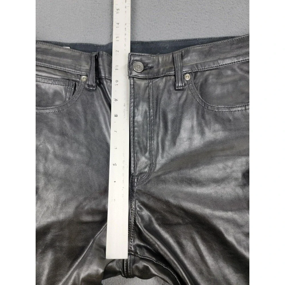 GAP Pants Womens 31 Black Vintage Slim High Rise Faux Leather Coated Modern - Picture 7 of 13